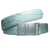 Aqua Crocodile leather strap with Aqua infill buckle