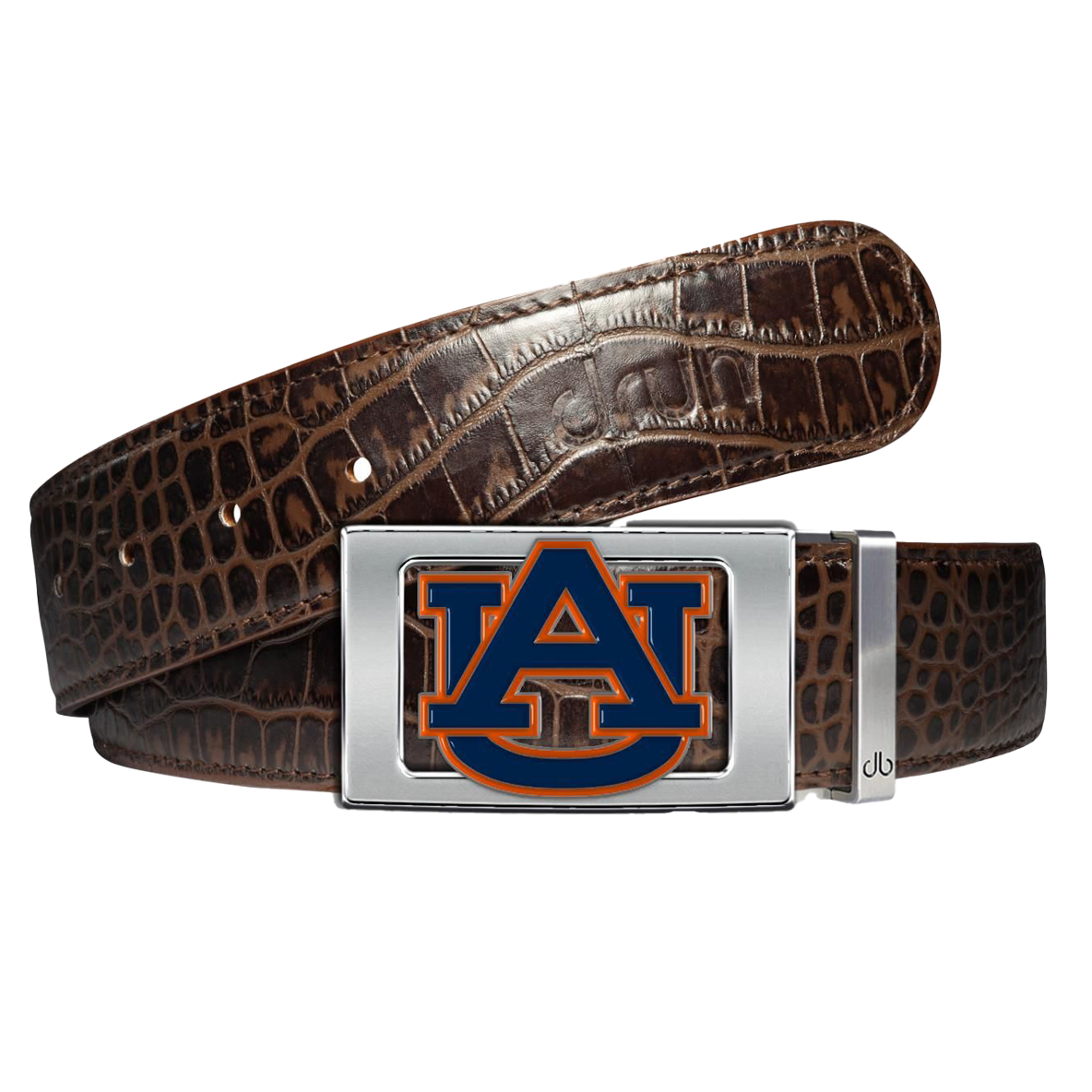 Auburn University Buckle with Brown Crocodile Leather Strap