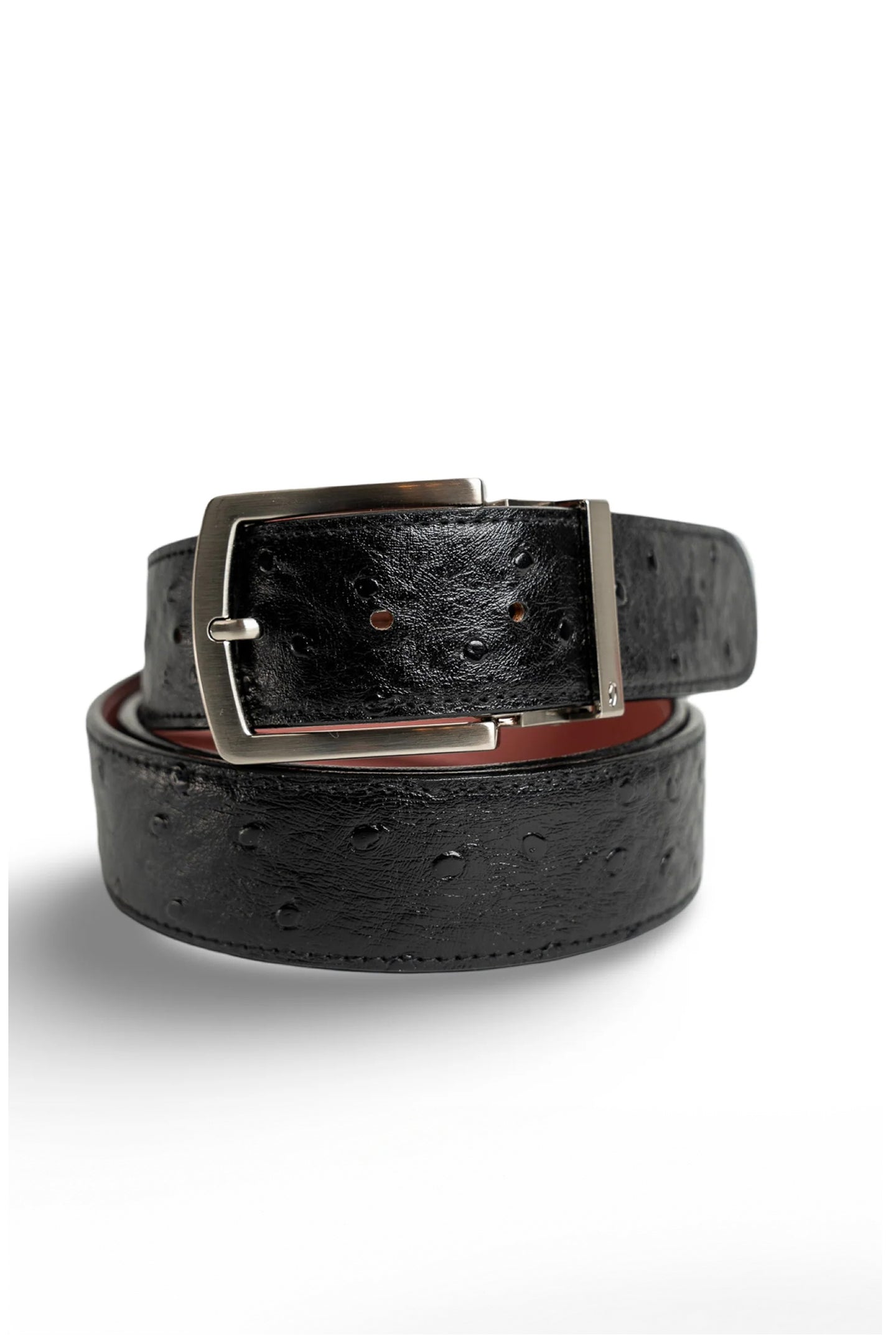 Black Ostrich Belts