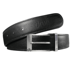 Black Full Grain leather strap with Silver prong buckle