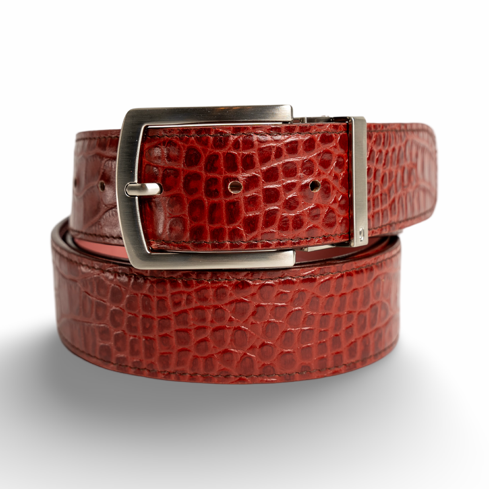 Burgundy Crocodile Belts