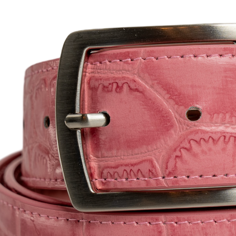 Pink Crocodile Belts