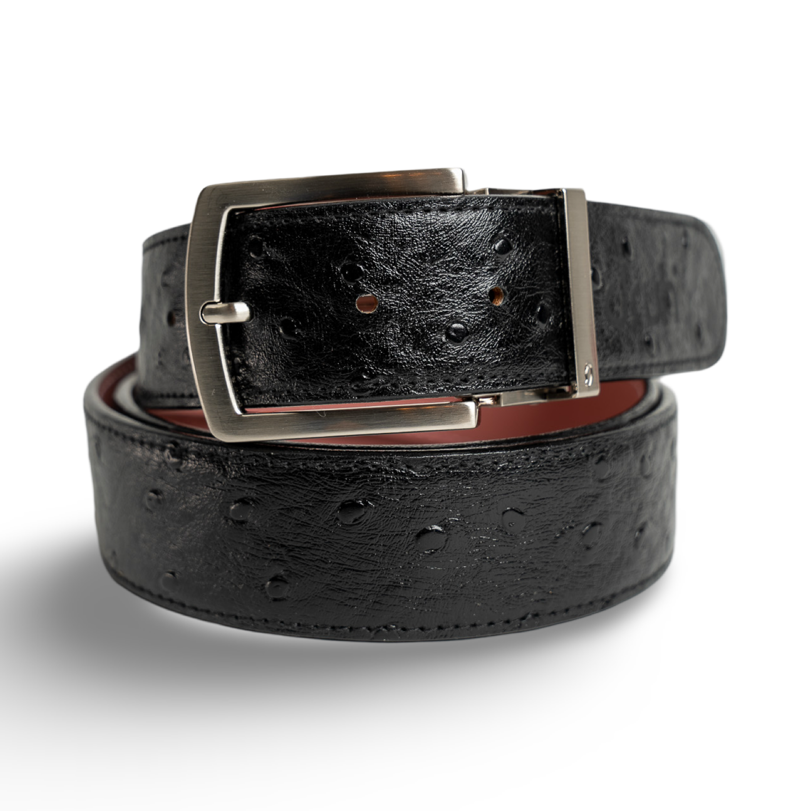 Black Ostrich Belts