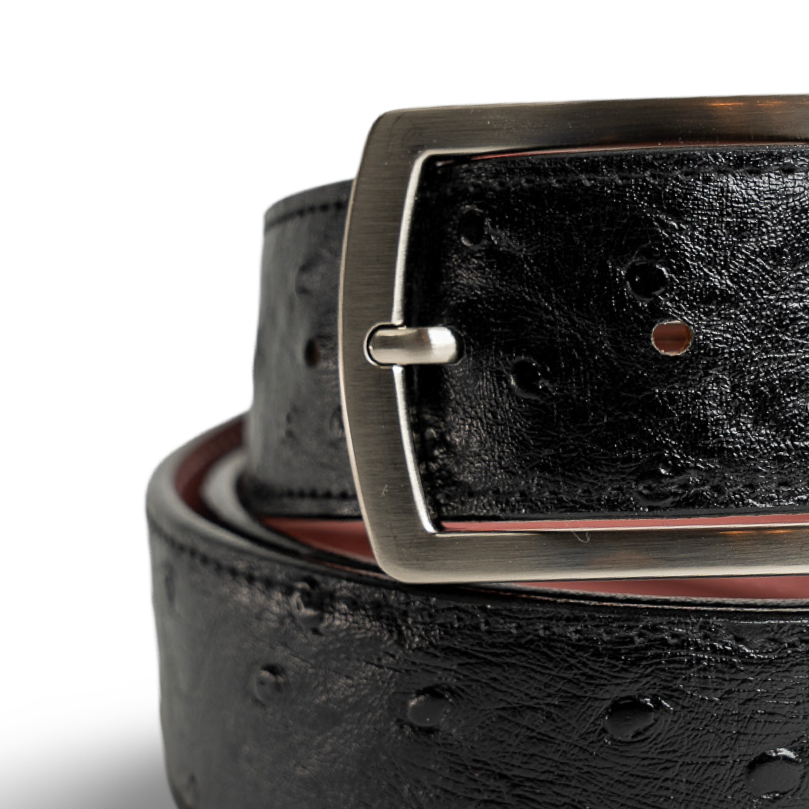 Black Ostrich Belts
