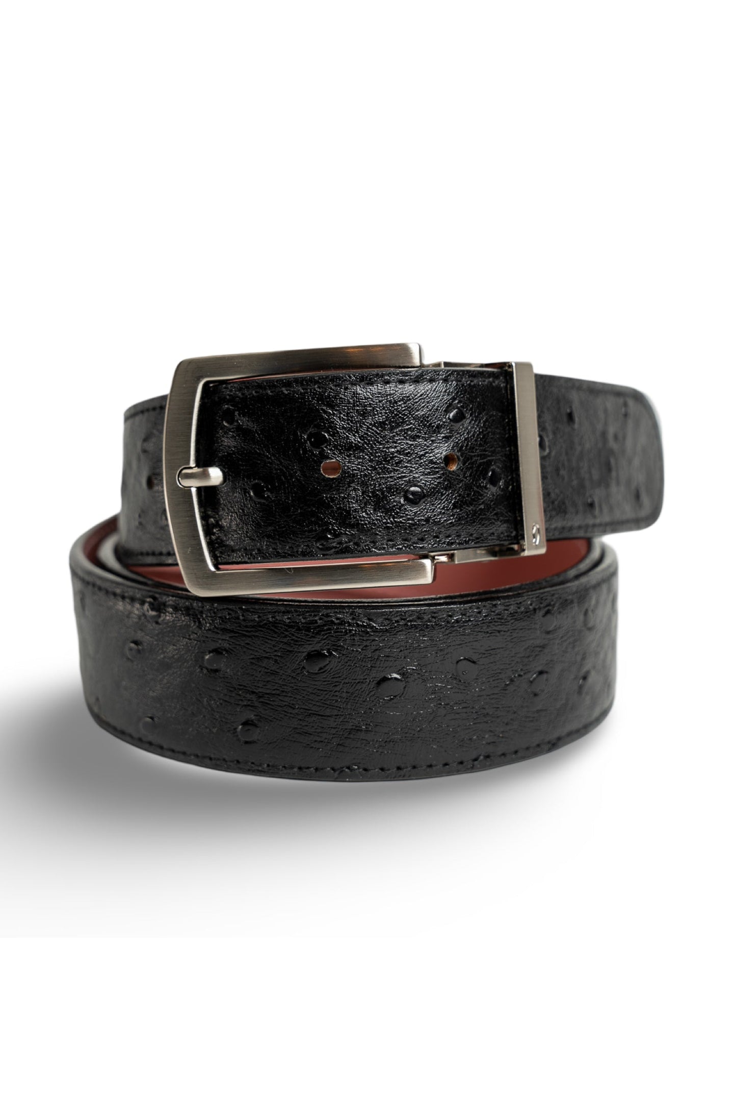 Black Ostrich Belts