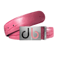 Pink Crocodile leather strap with Two-tone black and pink buckle