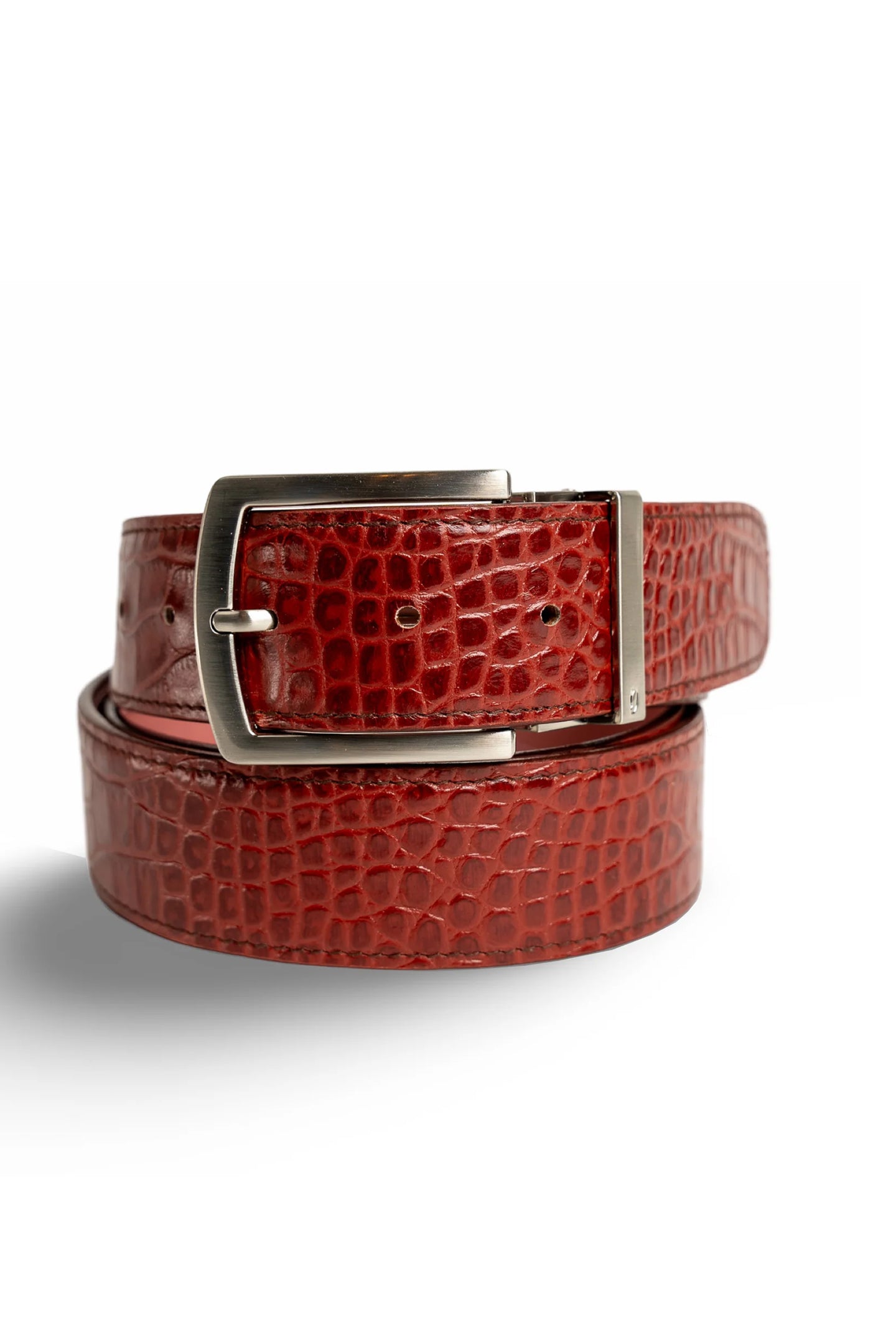 Burgundy Crocodile Belts