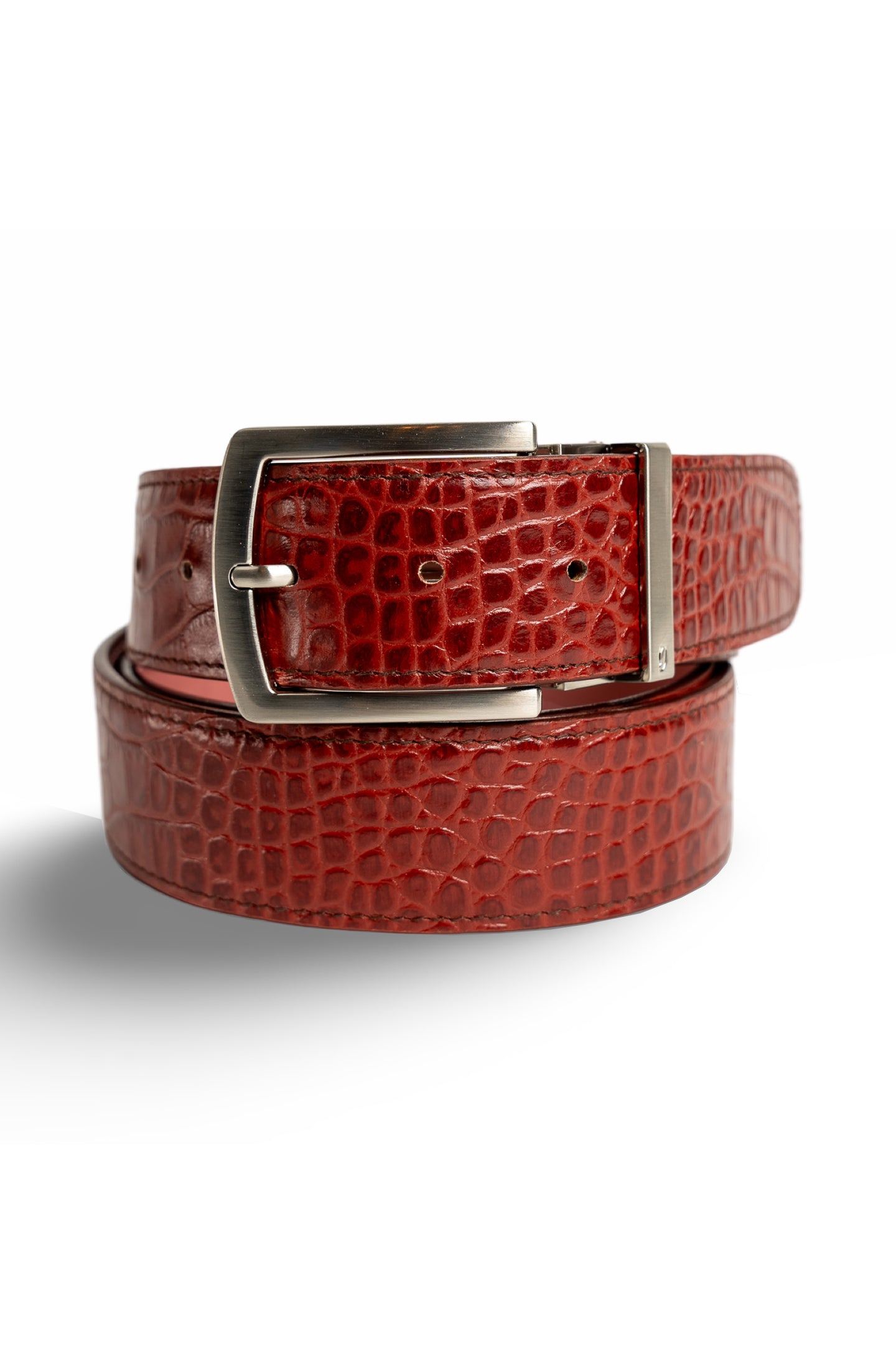 Burgundy Crocodile Belts