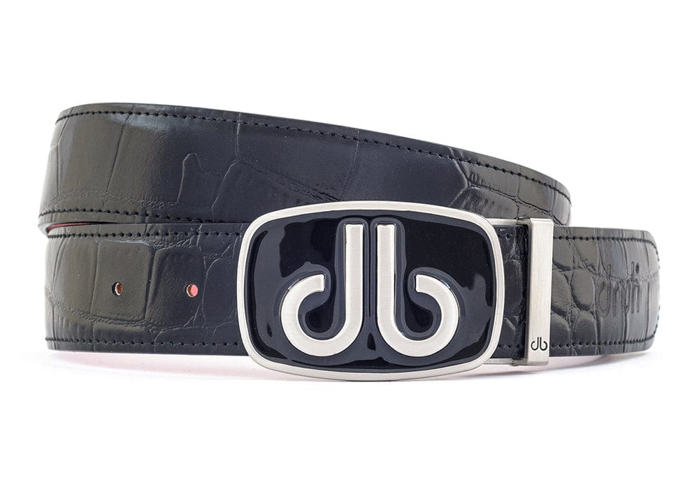 Black / Big & Gaint Crocodile Leather Belts Druh Belts USA