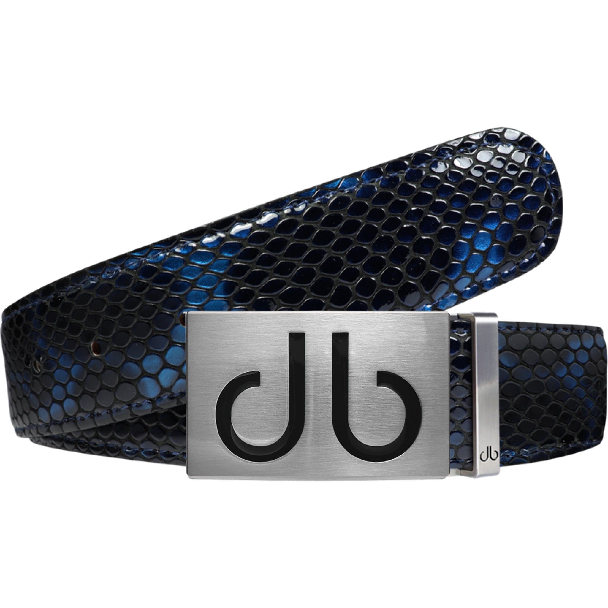 Black-Blue / Infill Snakeskin Leather Belts Druh Belts USA