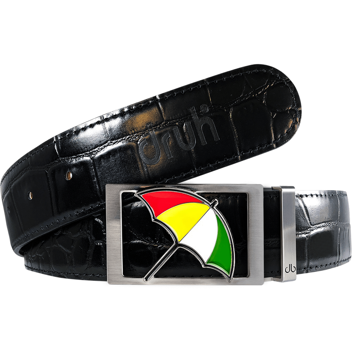 Arnold Palmer Crocodile Leather Golf Belt in Black