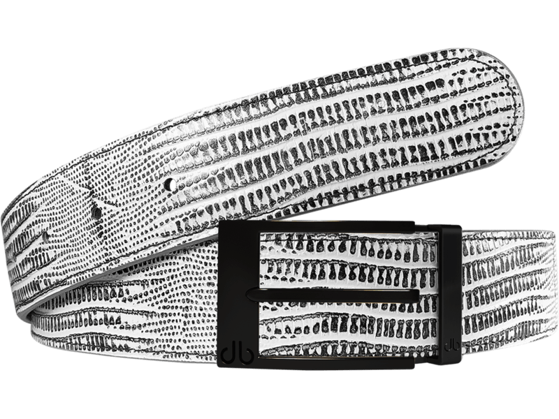 Black & White Lizard / Prong Lizard Leather Belts Druh Belts and Buckles | US & Canada