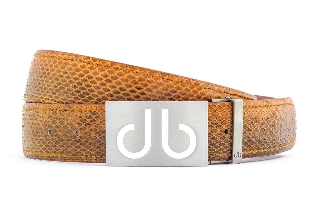 Brown / Infill Snakeskin Leather Belts Druh USA