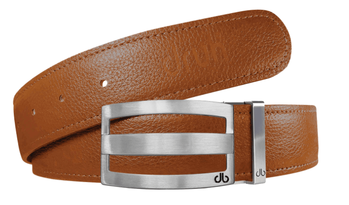 Brown / Three Bar Full Grain Leather Belts Druh Belts and Buckles | US & Canada