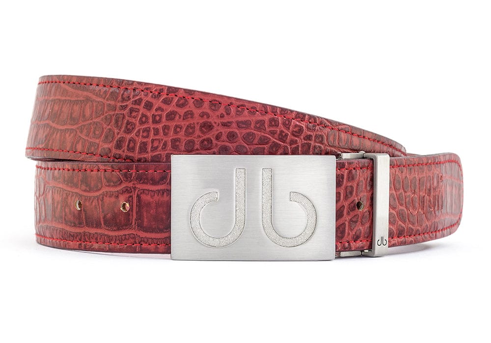 db Cut Out Crocodile Burgundy Belts Druh Belts USA