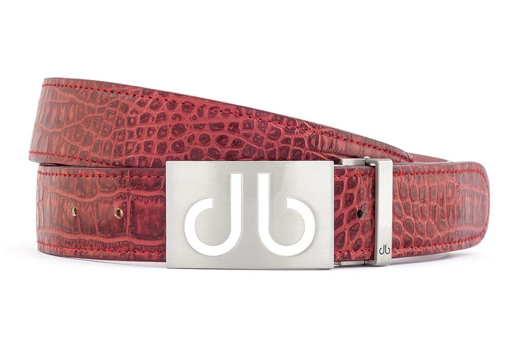 db Infill White Crocodile Burgundy Belts Druh Belts USA