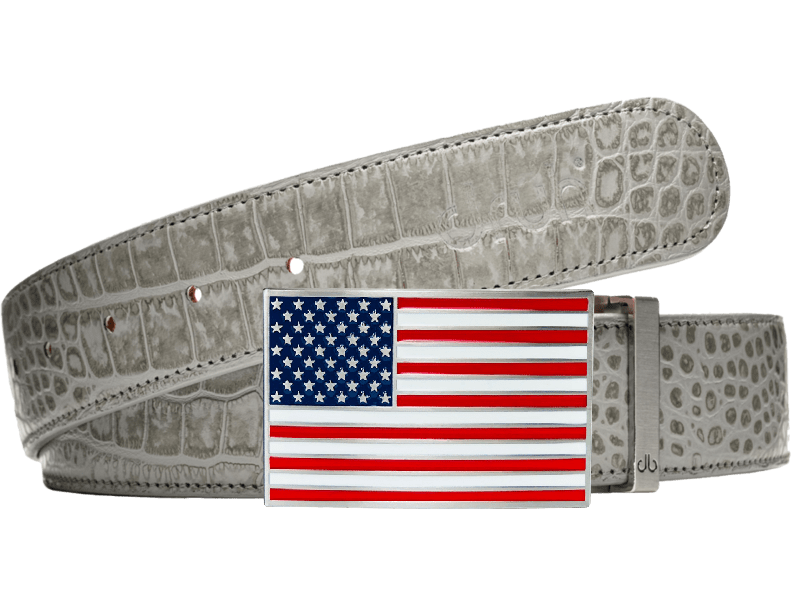 Graphite Gray / American Crocodile Leather Belts Druh Belts USA