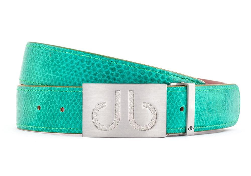 Green / Embossed Snakeskin Leather Belts Druh Belts USA