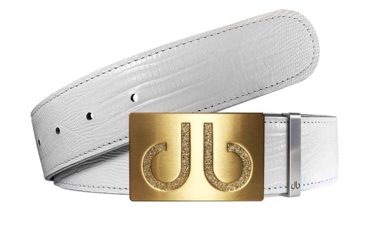 Leather Belt | Gold Designer Buckle Druh Belts USA