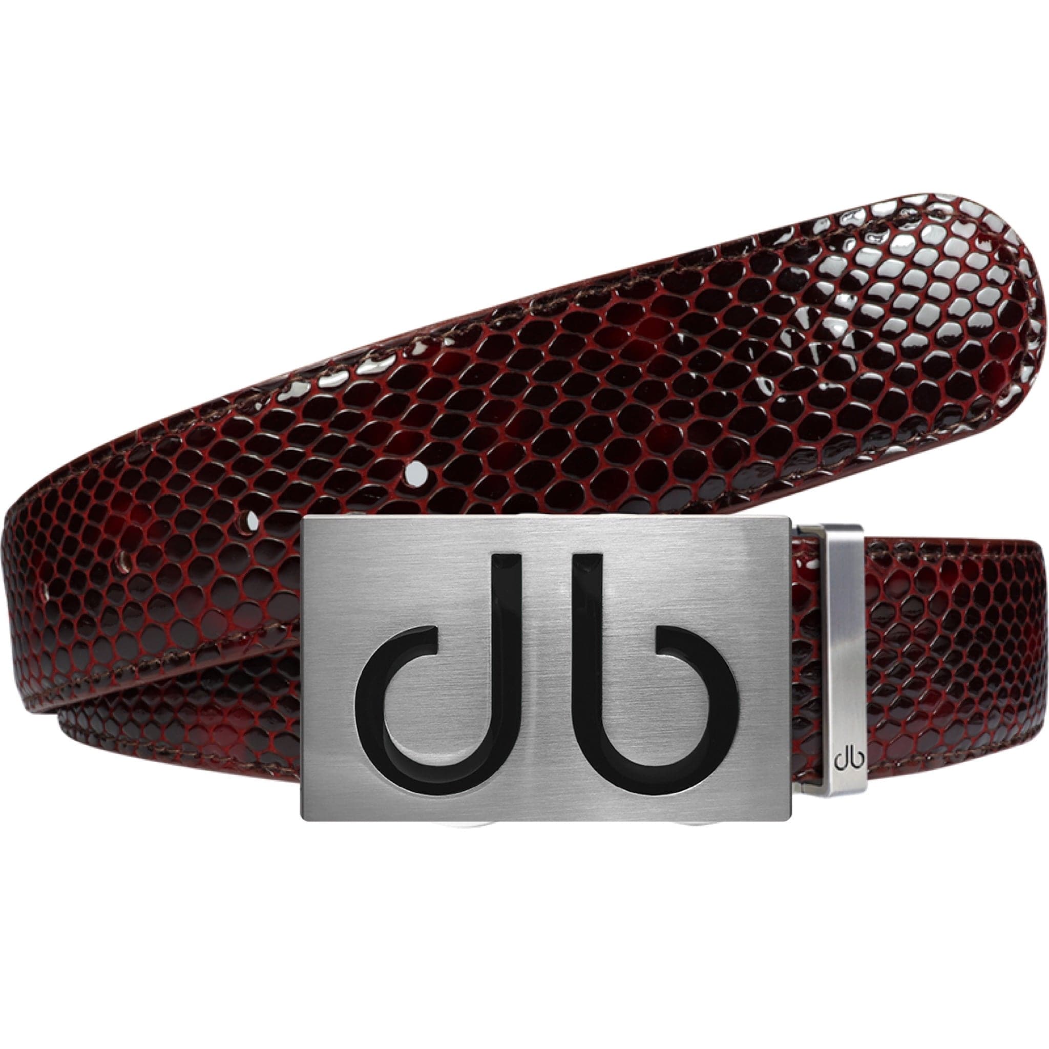 Maroon / Infill Snakeskin Leather Belts Druh Belts USA