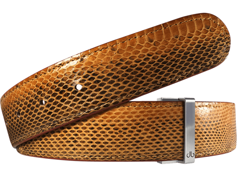 Medium Brown Golf Belt - Snakeskin Leather - Druh Belts