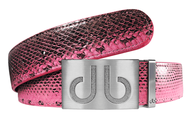 Pink / Embossed Snakeskin Leather Belts Druh Belts USA