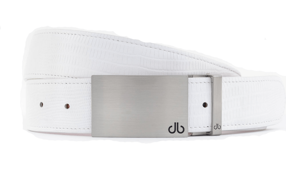 Silver Block Lizard White Belts Druh USA