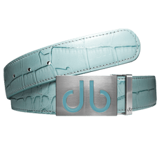 Aqua Crocodile leather strap with Aqua infill buckle