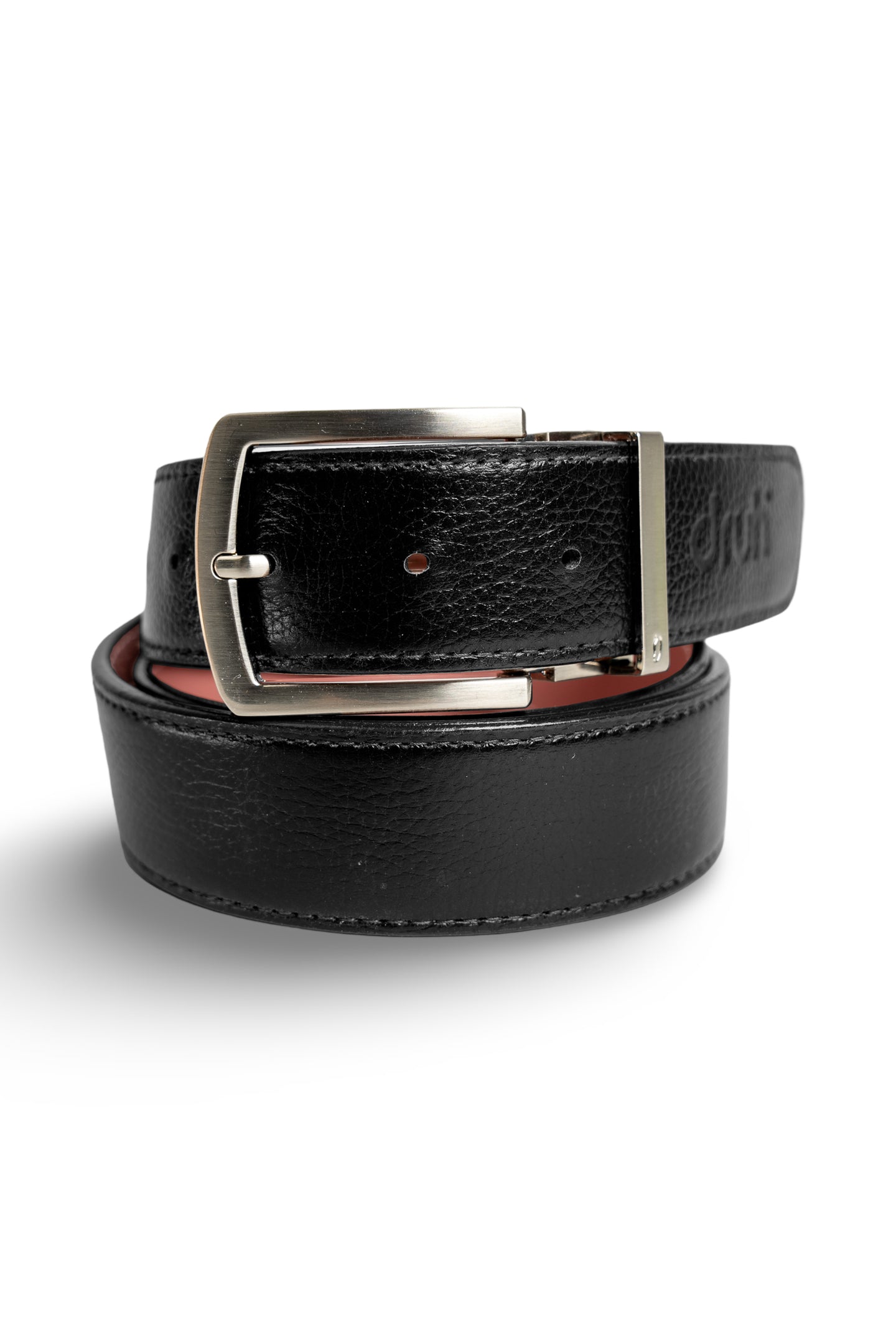 Black Full Grain leather strap with Silver prong buckle