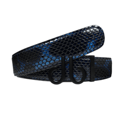 Black Blue Textured Snakeskin strap with Black Icon buckle