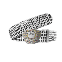 Black and white crocodile leather strap with John Daly buckle
