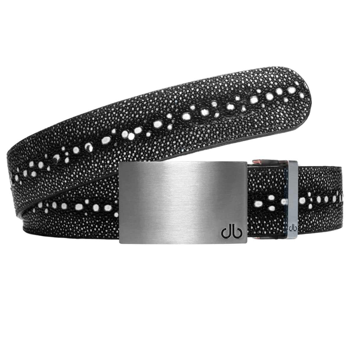 Black and white stingray and Classic silver and black buckle