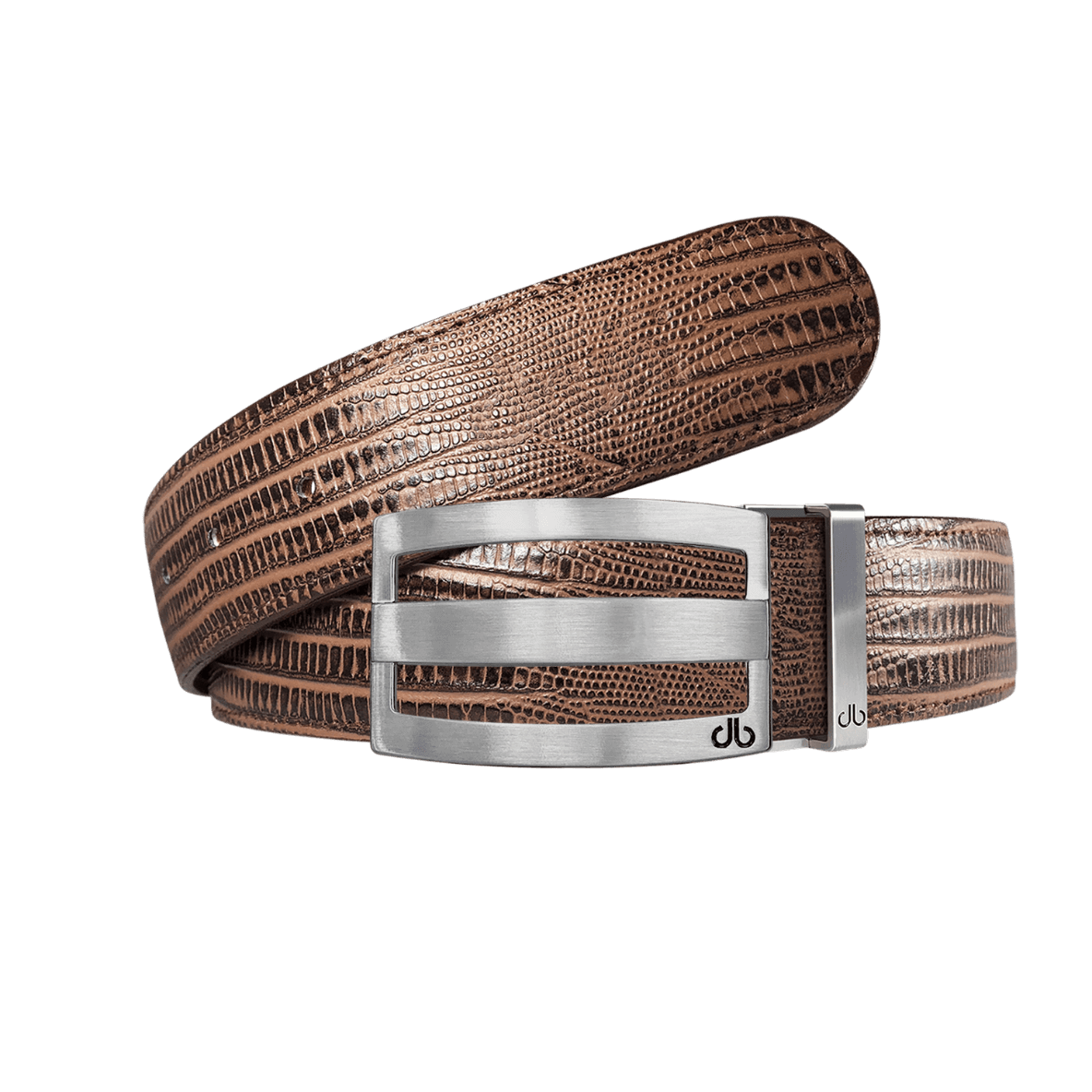 Brown Lizard strap with Classic Stripe buckle