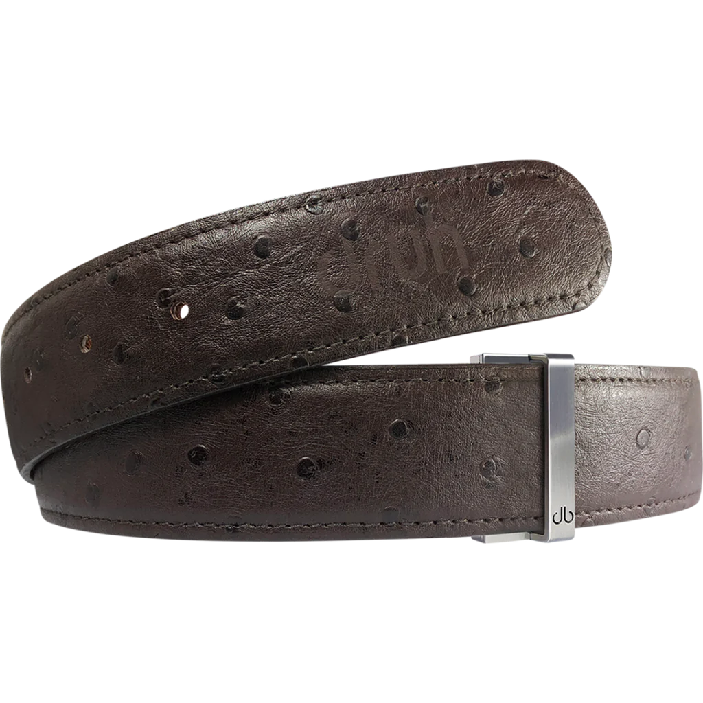Brown Ostrich Patterned Leather Strap