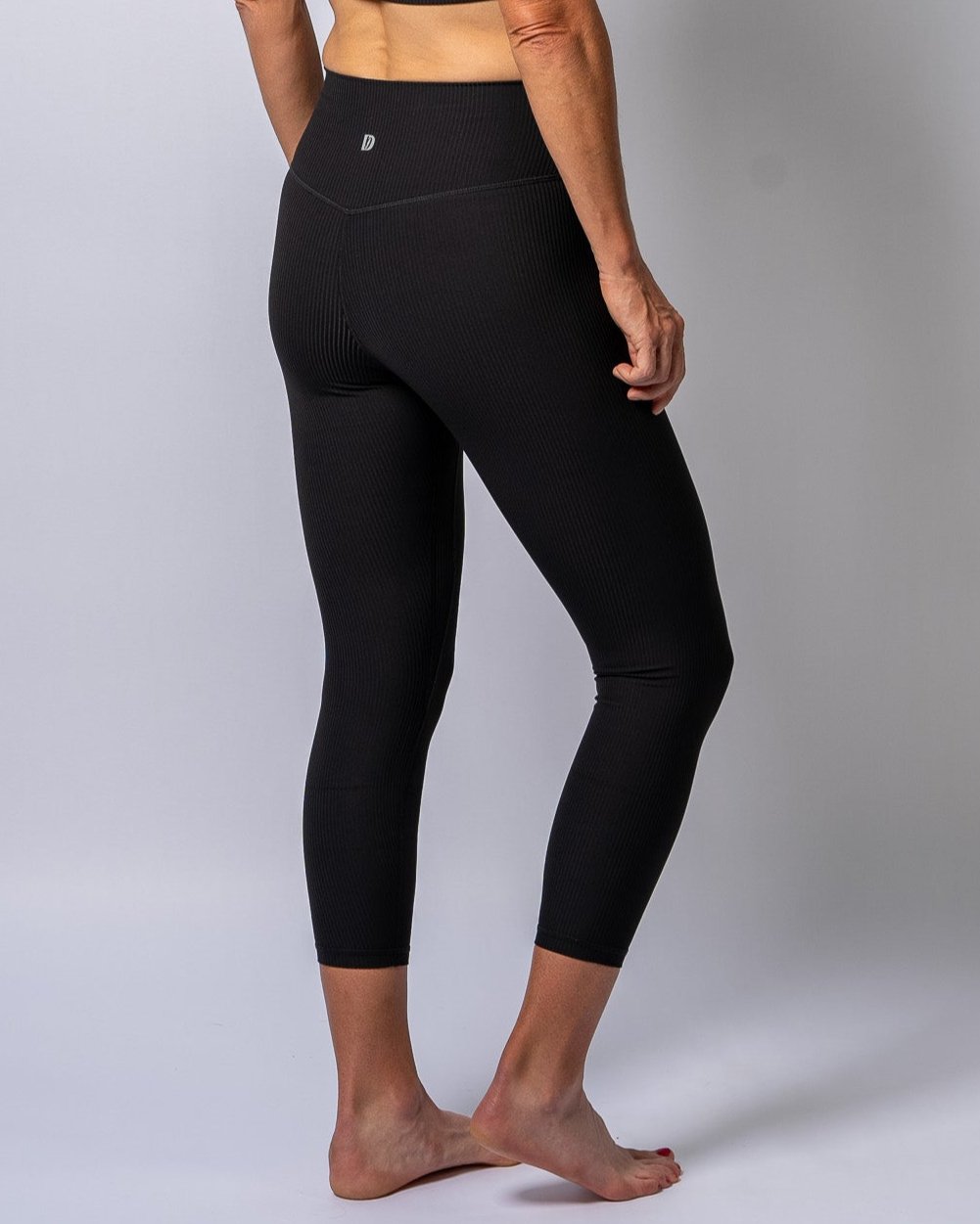 LuxeLift Black Ribbed Leggings