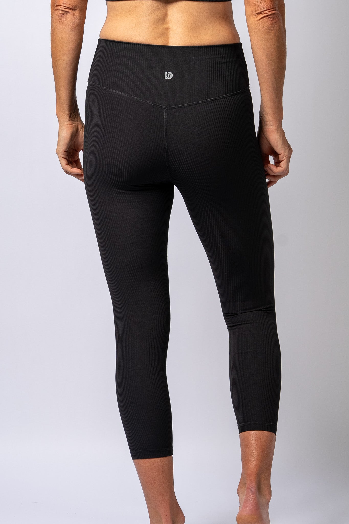 LuxeLift Black Ribbed Leggings