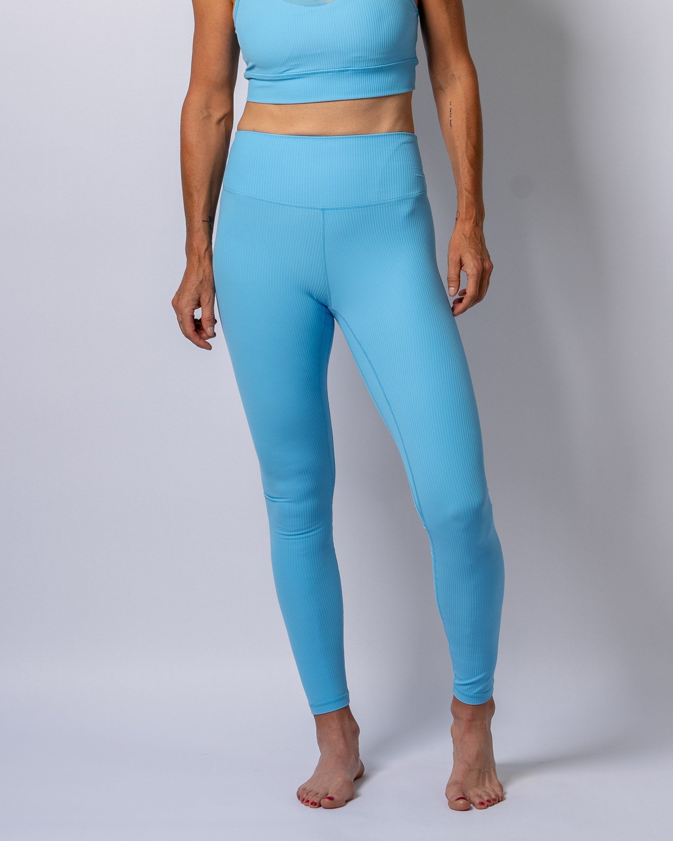 LuxeLift Blue Ribbed Leggings