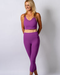 LuxeLift Ribbed Purple Leggings