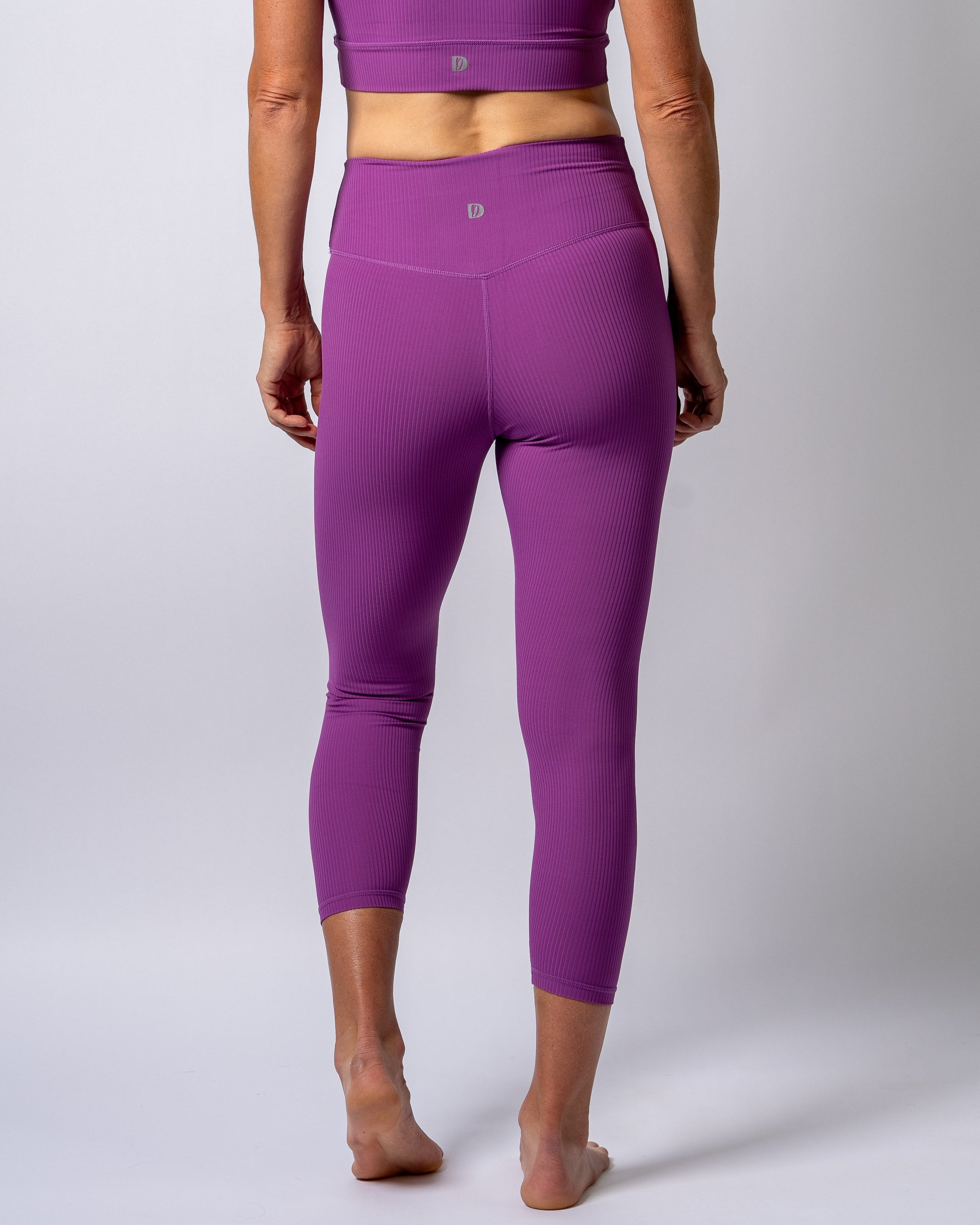 LuxeLift Ribbed Purple Leggings