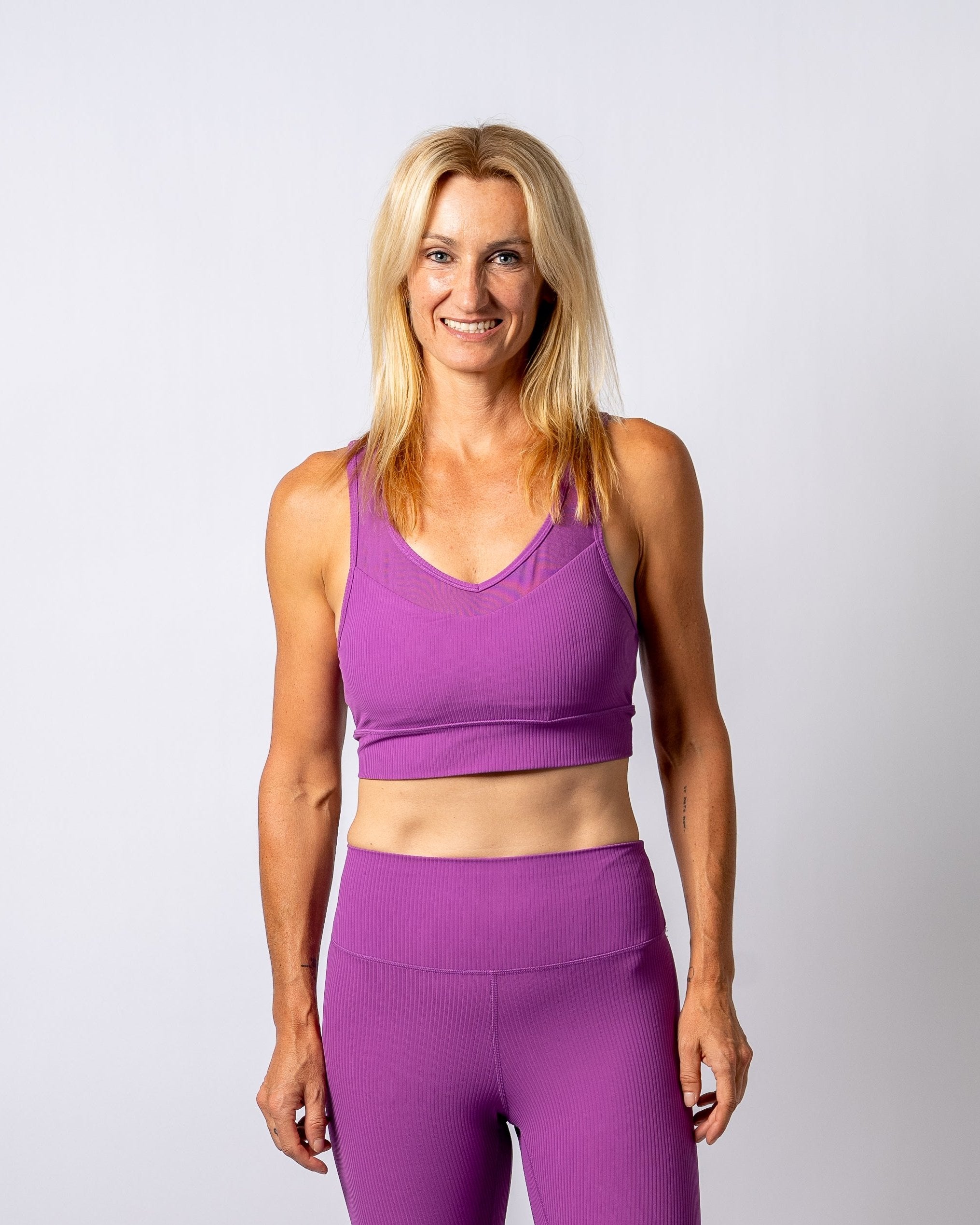 LuxeLift Purple Mesh Sports Bra