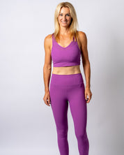 LuxeLift Ribbed Purple Leggings