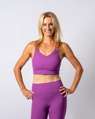 LuxeLift Purple Mesh Sports Bra