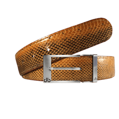 Dark Brown Snakeskin leather with Classic silver prong buckle