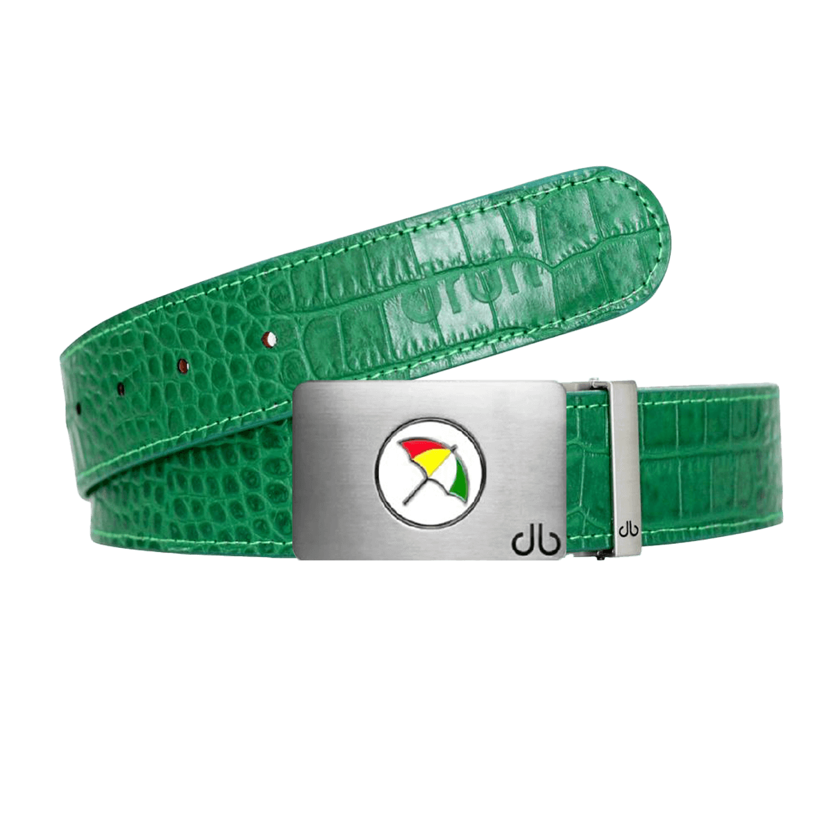 Green Crocodile leather strap with Arnold Palmer umbrella ballmarker buckle