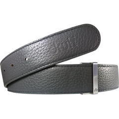 Grey Full Grain Patterned Leather Strap