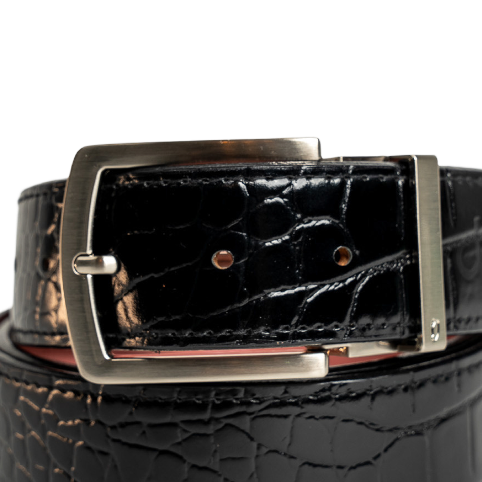 Black Full Grain leather strap with Silver prong buckle