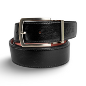 Black Full Grain leather strap with Silver prong buckle