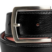 Black Full Grain leather strap with Silver prong buckle