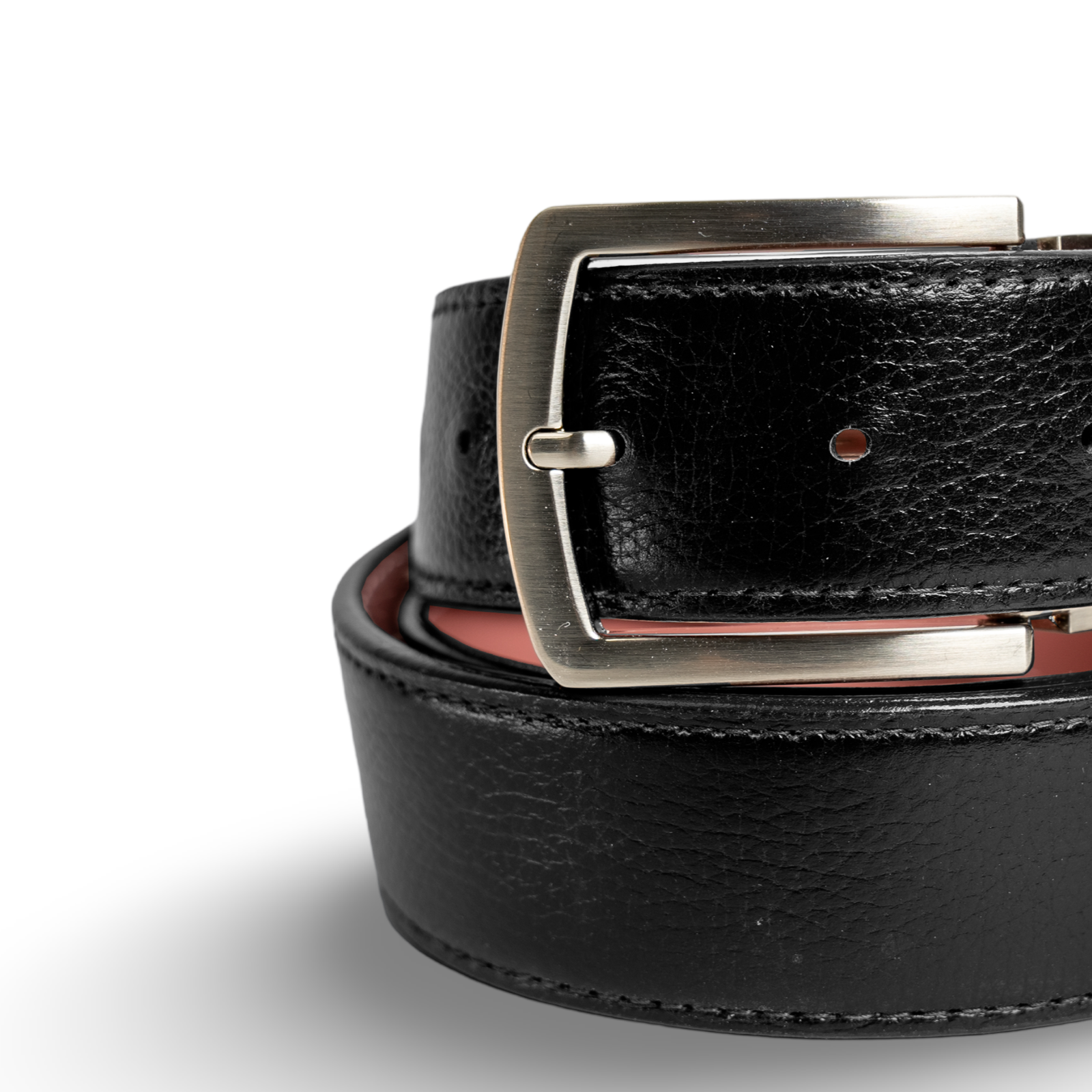 Black Full Grain leather strap with Silver prong buckle