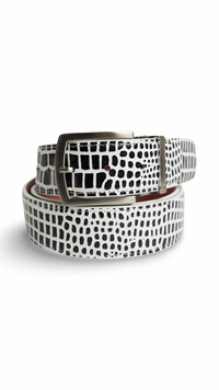 Black and white Crocodile Belts